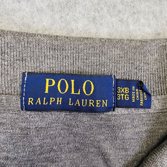 Polo Ralph Lauren Polo Shirt Men's 3XB BIG Gray Short Sleeve Pony Casual Cotton - Picture 4 of 7